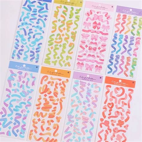 Kpop Polco Deco Stickers Ribbons 1 Pc Kawaii Cute Kpop Toploader Decal