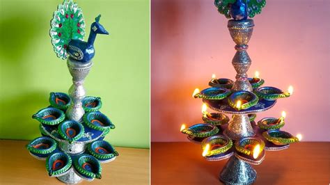 How To Make Diya Stand From Waste Materials Diwali Decoration Idea