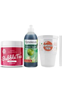 Molecula Bubble Tea Zestaw kulki granat syrop jabłkowy kubki ze