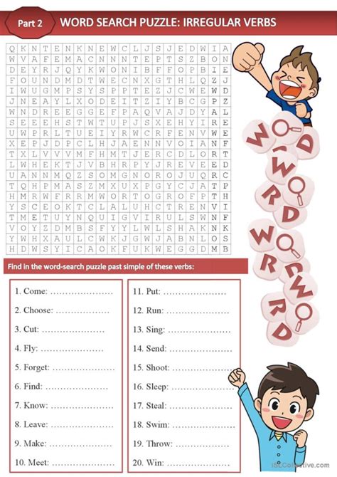 Irregular Verbs Wordsearch Irregular Verbs Free Irregular Verbs Verb