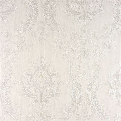 Advantage Maizey White Damask Wallpaper The Home Depot Canada