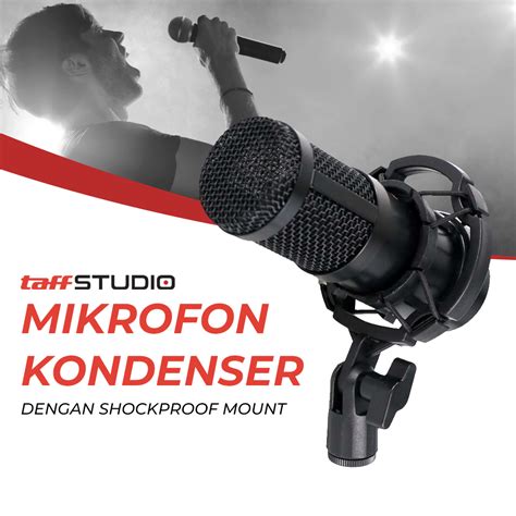 TaffSTUDIO Mikrofon Kondenser Studio Mic XLR With Shockproof Mount BM