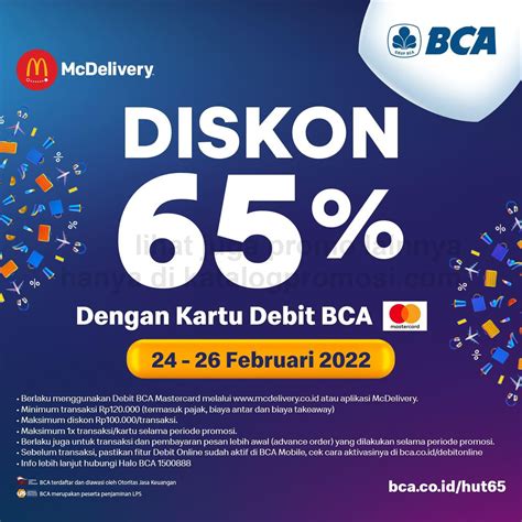 Promo Mcdonalds Hut Bca Ke Diskon Dengan Kartu Debit Bca