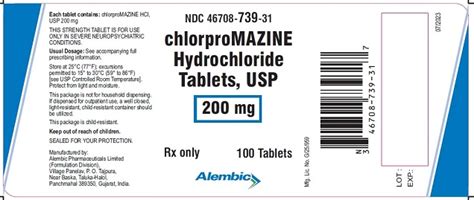 Chlorpromazine Hydrochloride Tablets Usp Rx Only