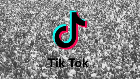 Download tik tok logo with a crowd of people | Wallpapers.com