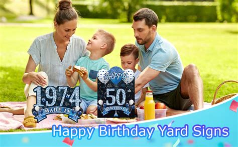 2pcs Birthday Yard Signs 50th Birthday Decorations Men