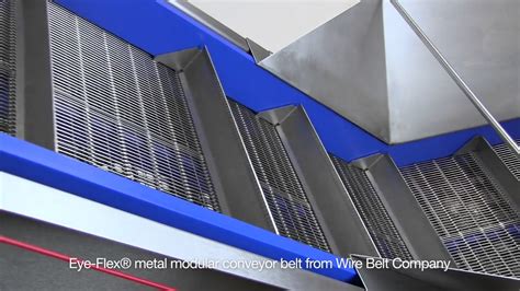 Wire Belt Company Eye Flex Conveyor Belt With Flights Incline