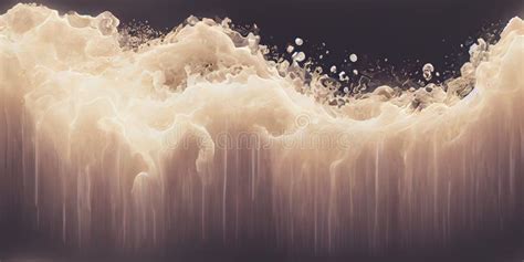 Continuous Water Texture Of A Liquid Flowing With Splashes And Droplets