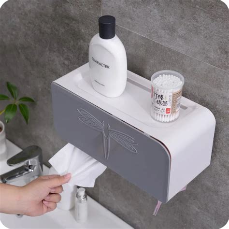 Punch Free Bathroom Tissue Box Plastic Tray Paper Roll Paper Waterproof Toilet Paper Storage Box