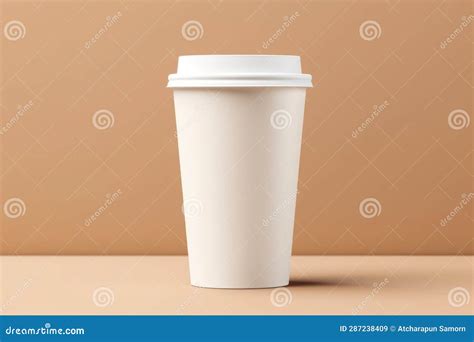 Paper Coffee Cup Mock Up Generative Ai Stock Illustration