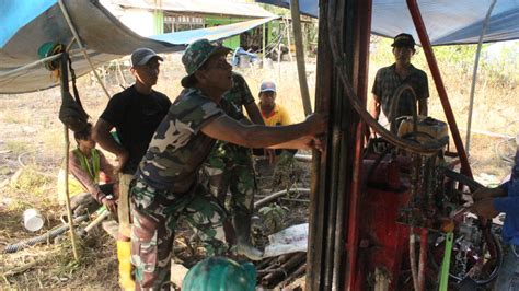 Laksanakan Program Kasad Kodim Tanbu Bikin Sumur Bor Dan Embung Pada