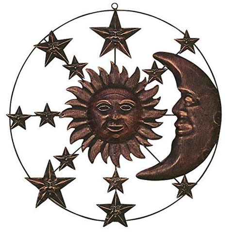 Deco Benzara Metal Wall Plaque Inch Bronze D Sun Wall