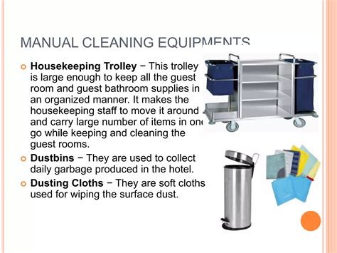 Cleaning Equipments In Housekeeping Ppt