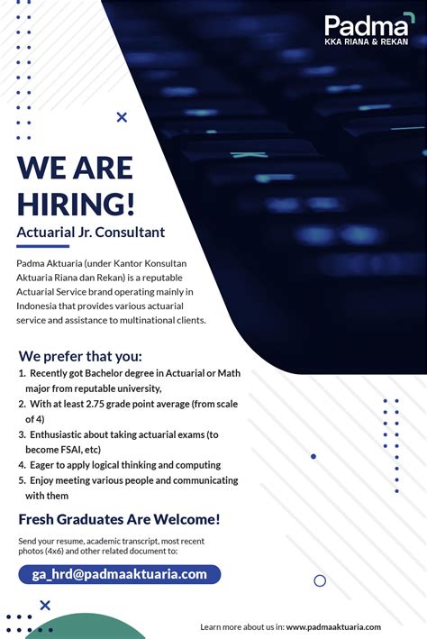 Poster Open Recruitment Padma Web Version Actuarial Jr Consultant