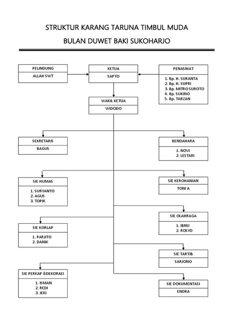 1 Bagan Struktur Organisasi Karang Taruna Timbul Muda Bulan Duwet Baki