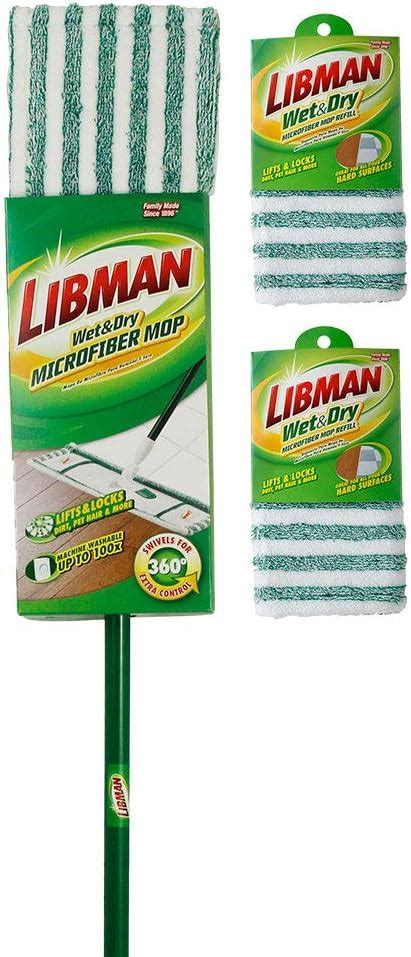 Libman Wet And Dry Microfiber Mop Kit Plus Refills Dust Mop