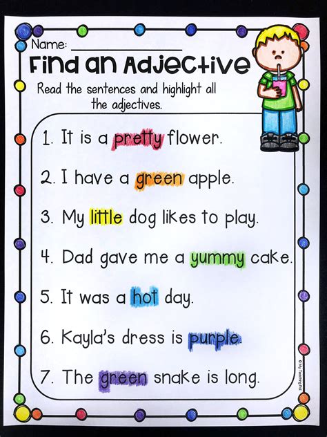 Noun And Adjective Worksheets