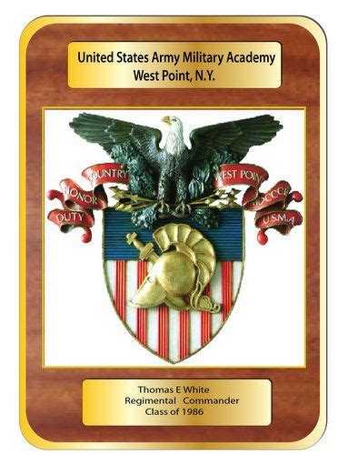 Mp 3500 Carved Regimental Commander Plaque With Sealinsignia Of West Point Us Army Military