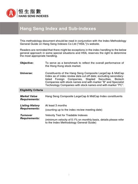 Penjelasan Indeks Hang Seng (Sub Indexes) | PDF | Business | Economies