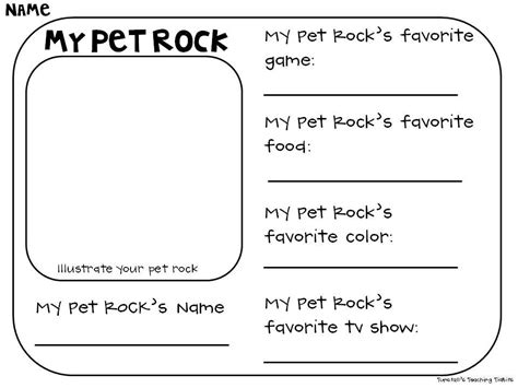 Printable Pet Rock Care Instructions