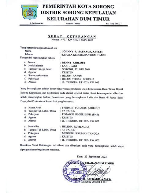 Surat Keterangan Oap Pdf