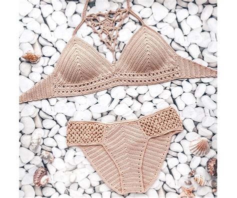 Conjunto de bikini de ganchillo desnudo bikini brasileño Etsy