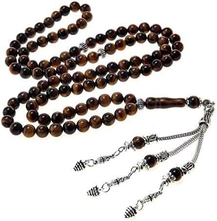 Tiger S Eye Prayer Rosary With Decorative Tassel Prayer Beads Necklace