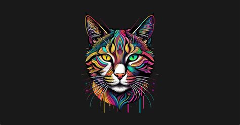 Feline Neo Fauvism Bold Cat Face Art Style Design Cat Lover Ts