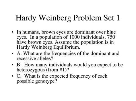 Hardy Weinberg Problem Set Hardy Weinberg Problem Set Key By Biologycorner Tpt Nov 27 2018