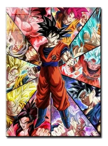 Cuadro Metálico Goku Transformaciones Anime Arte Aluminio Meses sin