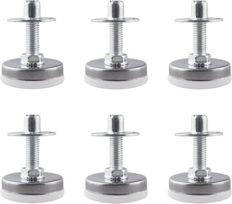 Maxmoral 6pcs Adjustable Leg Levelers Furniture Leveling Feet M8 Thread