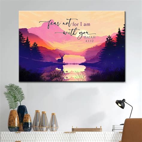 Isaiah 4110 Wall Art Fear Not For I Am With You Sign Wall Art Canvas