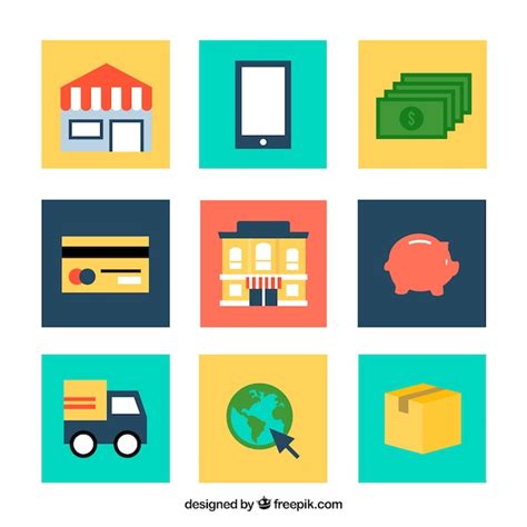 Iconos De Comercio Vector Gratis