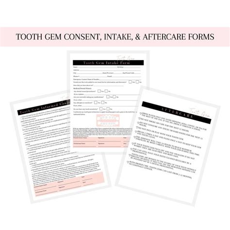 Tooth Gem Consent Form Printable