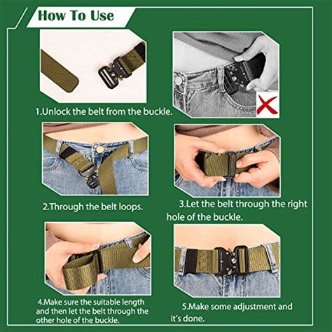 Whaline Tactical Belt Military Nylon Heavy Duty Rigger Webbing Belt