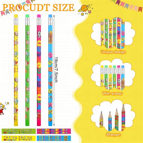 Teling 120 Pcs Kindergarten Pencils Fun Pencils For Kids Kindergarten