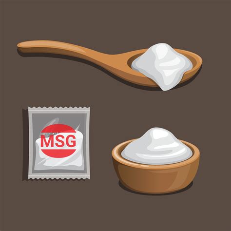 MSG Monosodium Glutamate Food Flavoring Product Symbol Set Concept