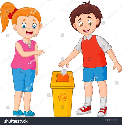 Kid Throws Garbage Trash Stock Vector Royalty Free 1197355981