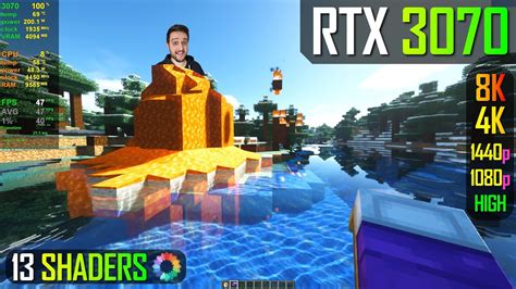 Rtx 3070 Minecraft Shaders At 1080p 1440p 4k And 8k Youtube