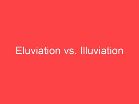 eluviation  illuviation whats  difference main difference
