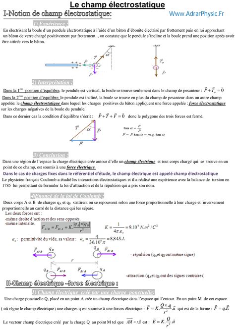 Solution Cours Champ Lectrostatique Studypool