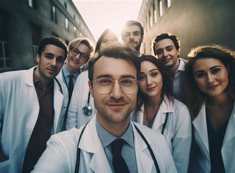 Premium AI Image A Group Of Doctors In White Coats