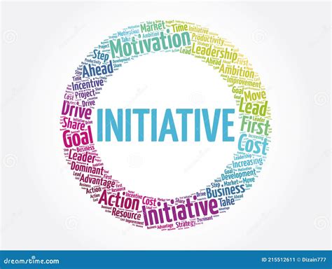 Initiative Word Cloud Collage Concept Background Stock Illustration