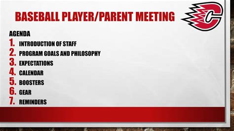 PPT Baseball Player Parent Meeting PowerPoint Presentation Free