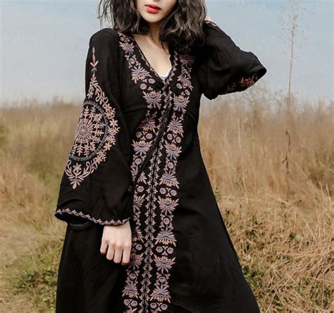 Robe Mi Longue Brod E Boho Boheme Chic Dressl Monyronyboho