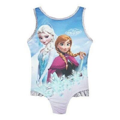 Frozen Elsa Anna Costume Blu Disney Costume Da Bagno Bambine Nuoto Suit