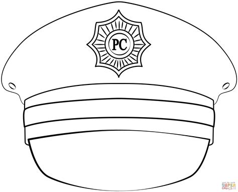 Policeman Hat Coloring Pages