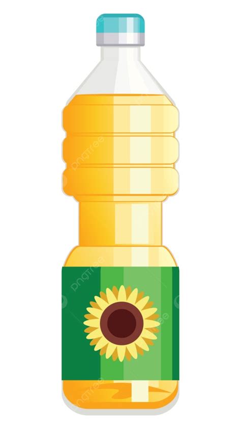 Botella De Plástico Con Ilustración De Aceite Vegetal De Girasol PNG