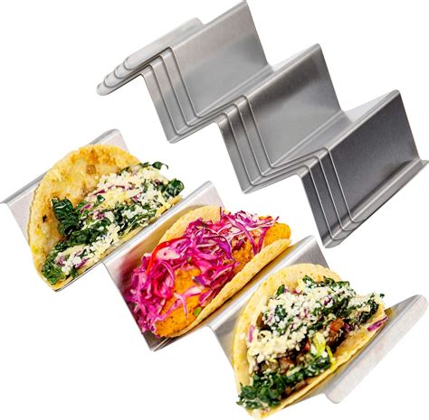 4 Pack Premium Taco Holder Standsstainless Steel Taco Holds Up To 4 Or