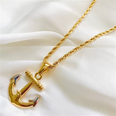 Anchor Chain Necklace 18k Gold Filled Rope Necklace - Etsy